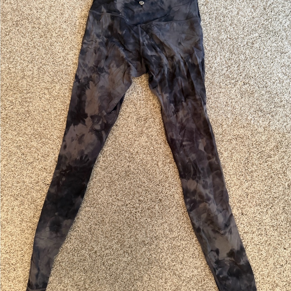 Lululemon Athletica Dark Tie-Dye Leggings